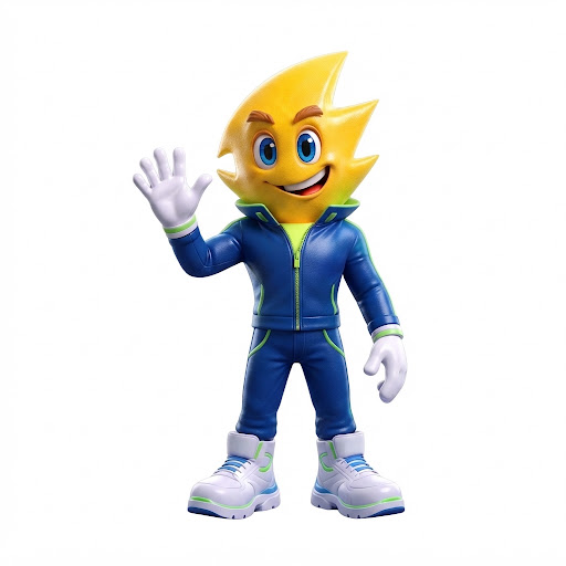 3D character render of Zappy the brand mascot